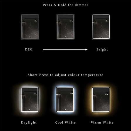 MOYA LED MIRROR GLC SR4560NIS-TSLED 3-COLOR RECTANGULAR