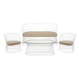 4-SEATER PATIO SOFA SET SPRING BURLY WHITE/BEIGE [EXCLUSIVE FROM HOMEPRO THAILAND]