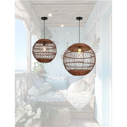 BRIGHT OBJECTIVE PENDANT LAMP 14076 DB 480MM E27 DARK BROWN