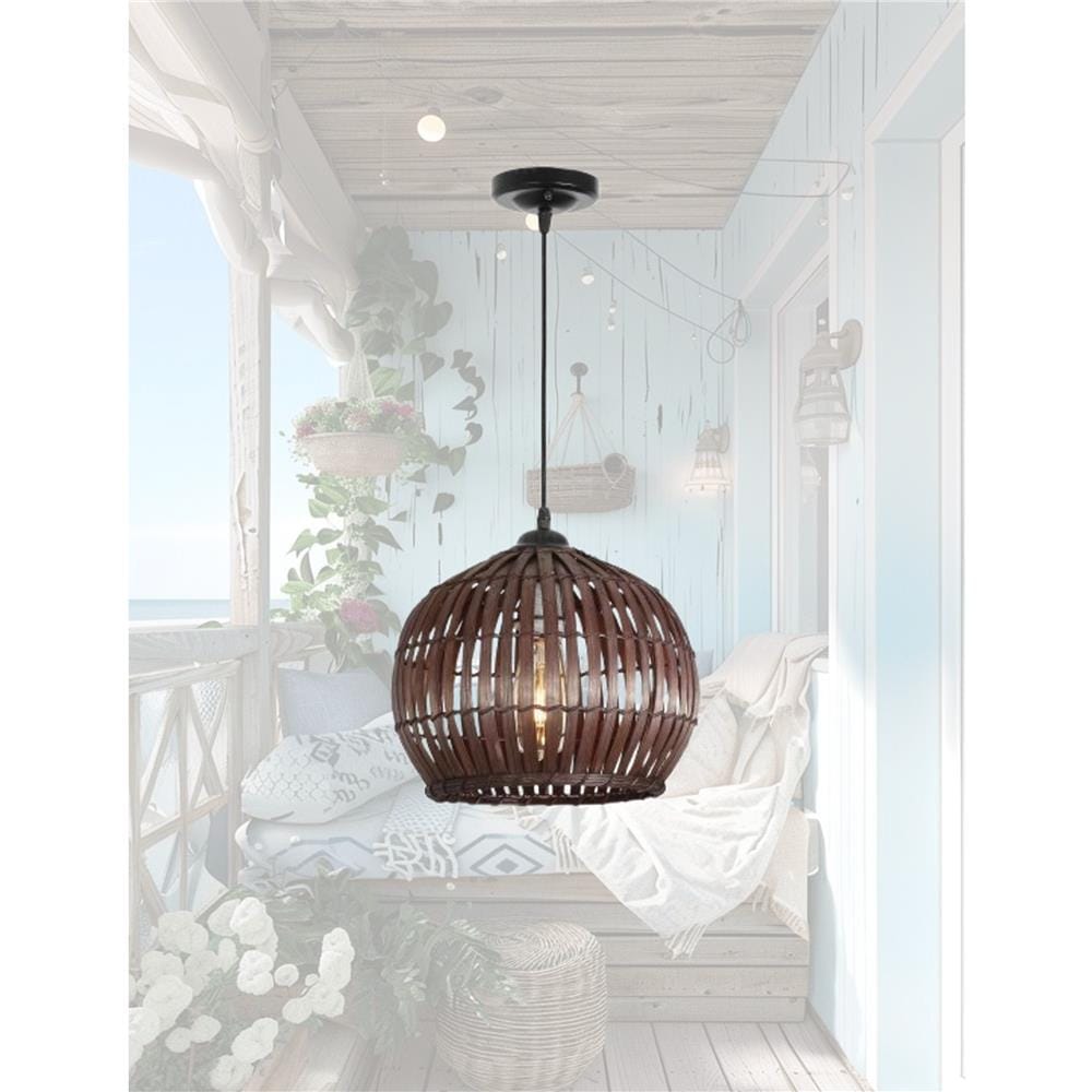 BRIGHT OBJECTIVE PENDANT LAMP 14056 CF 400MM E27 DARK BROWN