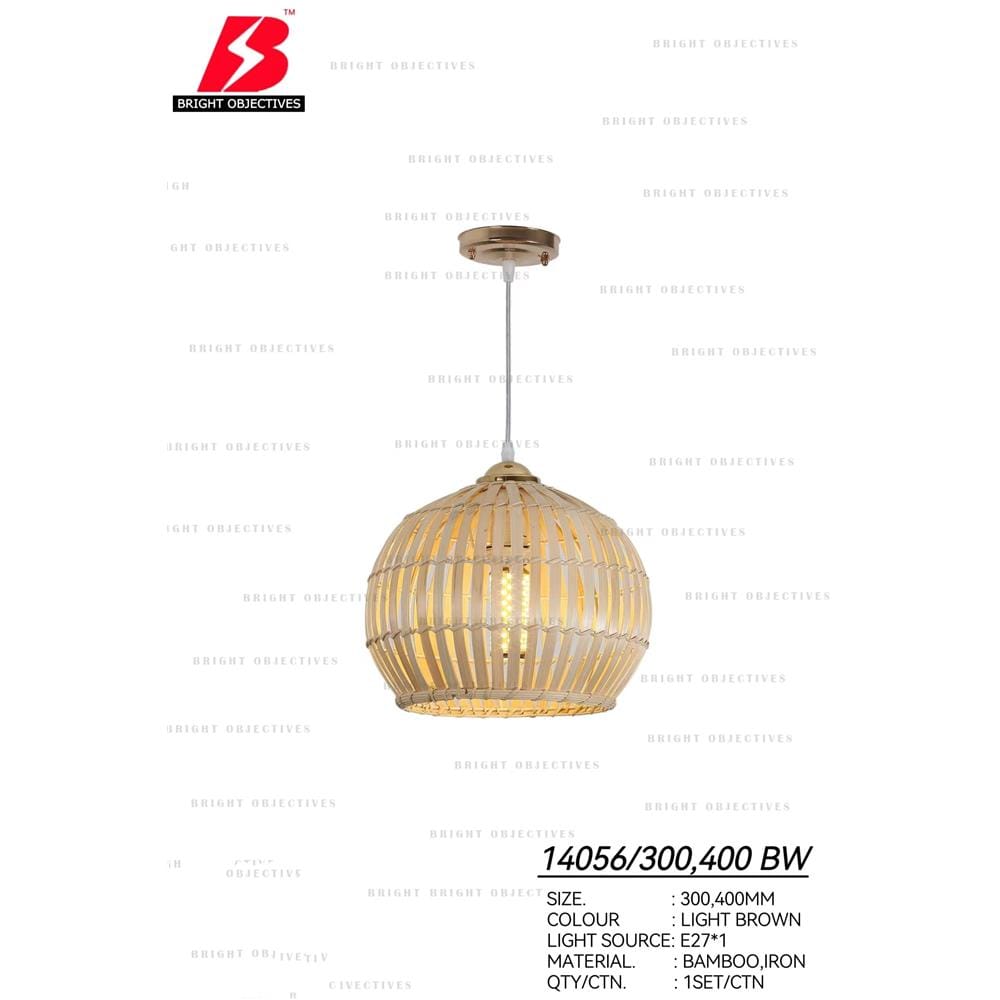 BRIGHT OBJECTIVE PENDANT LAMP 14056 BW 400MM E27 LIGHT BROWN