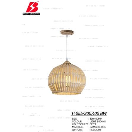BRIGHT OBJECTIVE PENDANT LAMP 14056 BW 400MM E27 LIGHT BROWN