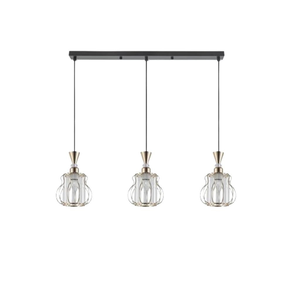 BRIGHT OBJECTIVE PENDANT LAMP 13585/3L BLACK,GOLD