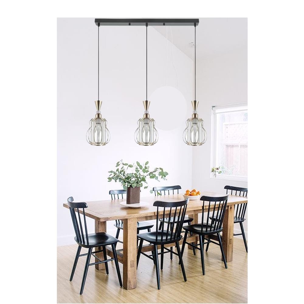 BRIGHT OBJECTIVE PENDANT LAMP 13585/3L BLACK,GOLD