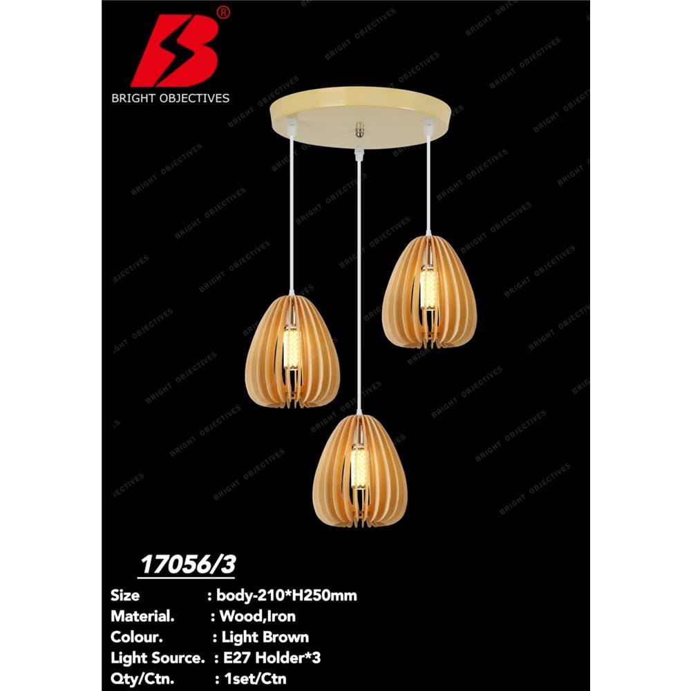 BRIGHT OBJECTIVE PENDANT LAMP 17056/3 LIGHT BROWN
