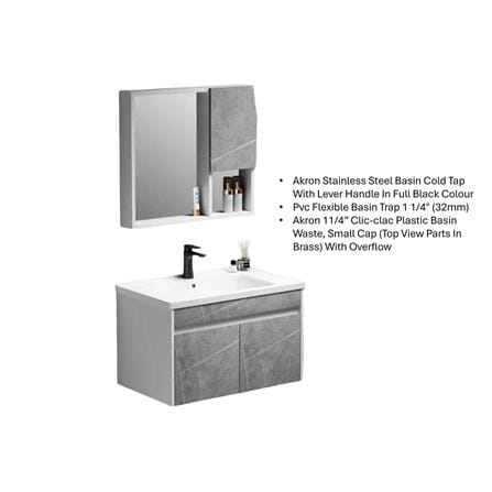 AKRON COUNTER WASHBASIN 5IN1 6624A-80-B018 LIGHT GREY 80CM