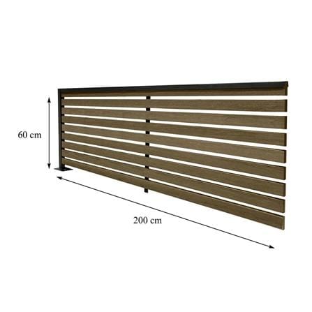 SUNSHEILD PRIVACY FENCE SET-B S90 200X60CM WALNUT