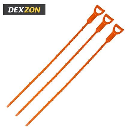 DEXZON PVC SINK DRAIN UNBLOCKER 50CM 3EA