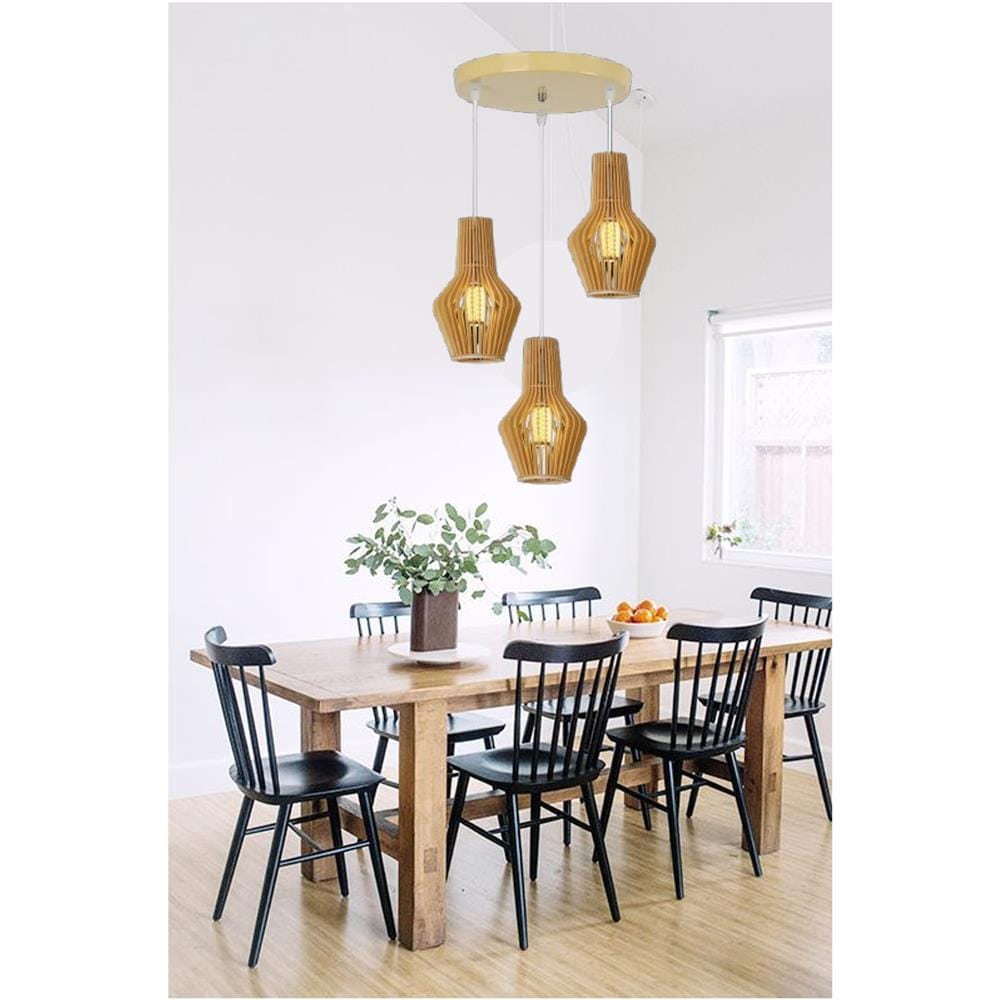 BRIGHT OBJECTIVE PENDANT LAMP 17053/3  LIGHT BROWN
