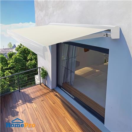 RETRACTABLE FABRIC AWNING 2-SYSTEM SUNSHIELD 395x300CM BEIGE [EXCLUSIVE FROM HOMEPRO THAILAND]