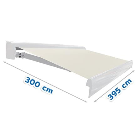 RETRACTABLE FABRIC AWNING 2-SYSTEM SUNSHIELD 395x300CM BEIGE [EXCLUSIVE FROM HOMEPRO THAILAND]