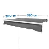 RETRACTABLE FABRIC AWNING SUNSHIELD 395X300CM DARK GREY [EXCLUSIVE FROM HOMEPRO THAILAND]