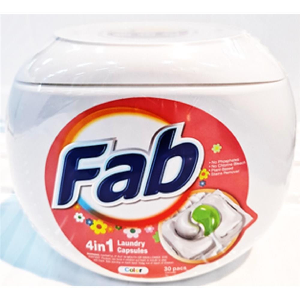 FAB LAUNDRY CAPSULES 30PCS COLOR