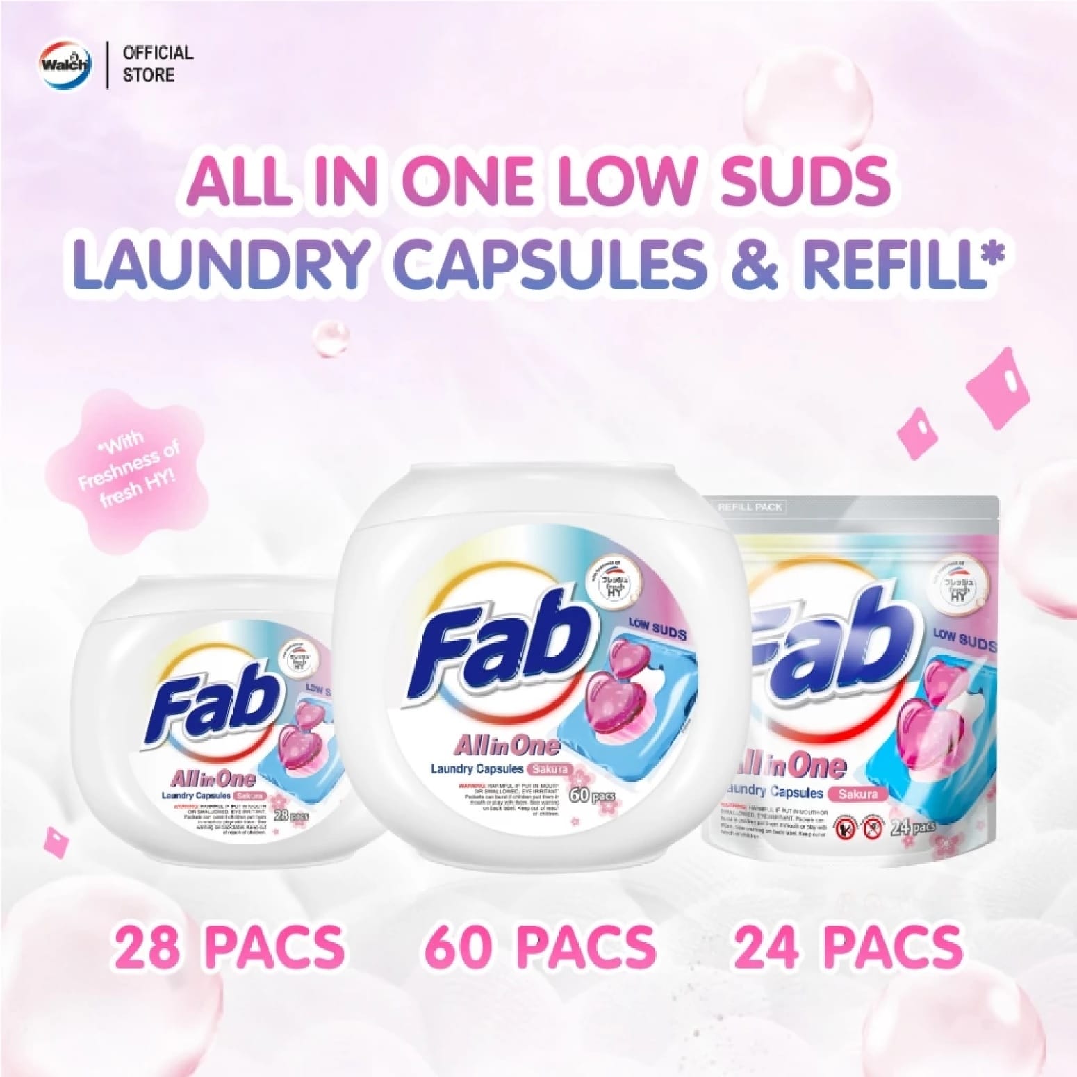 FAB LAUNDRY CAPSULES 30PCS COLOR