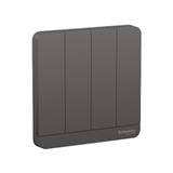 AVATARON 16A 4GANG 1WAY SWITCH E8334L1_DG_G11 DARK GREY