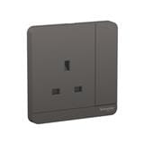 AVATARON 13A 1GANG 3PIN SOCKET E8315_DG_G11 DARK GREY