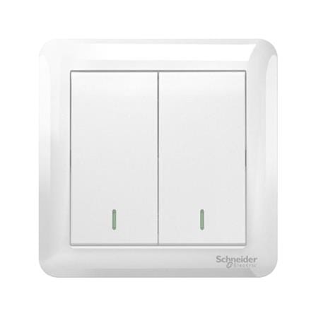 AFFLE PLUS 10A 2 GANG 1 WAY SWITCH A3G32B1A_WE_G11 WHITE