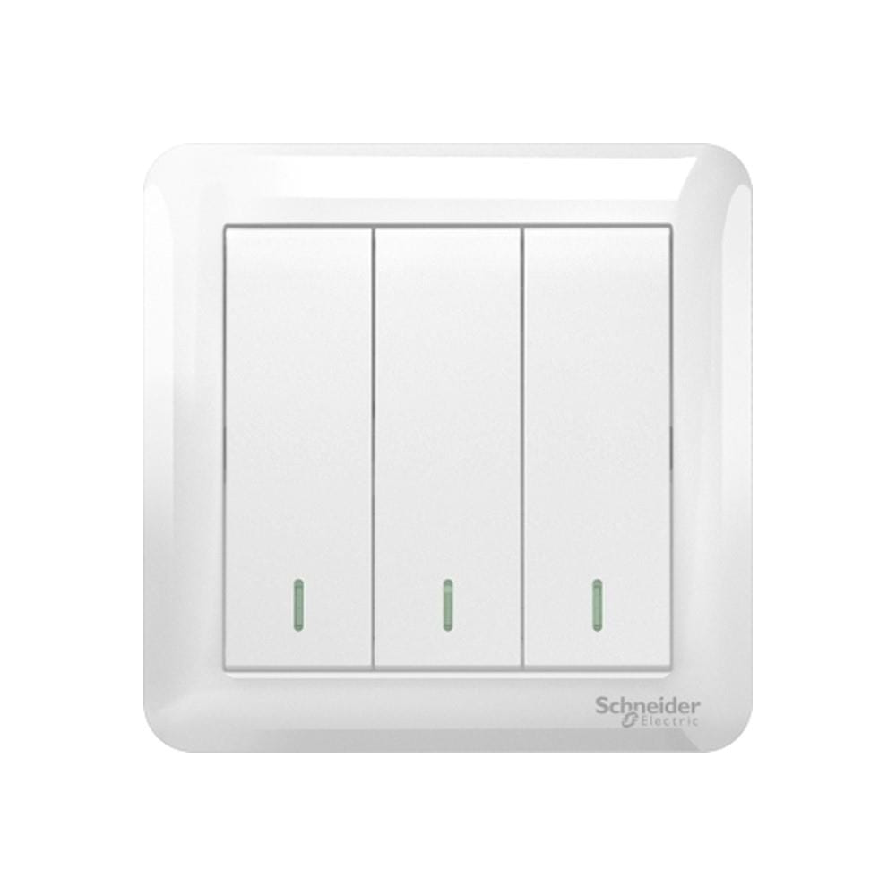 AFFLE PLUS 10A 3 GANG 1 WAY SWITCH A3G33B1A_WE_G11 WHITE