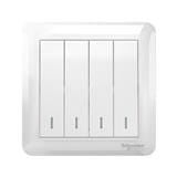 AFFLE PLUS 10A 4 GANG 1 WAY  SWITCH A3G34B1A_WE_G11 WHITE