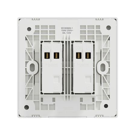 VIVACE E 10A 2 GANG 1 WAY SWITCH KBN32_1_WE_G11 WHITE