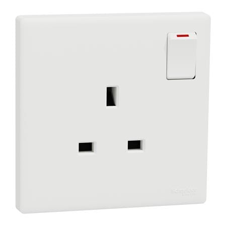 VIVACE E 13A 1 GANG SWITCH SOCKET KBN15_WE_G11 WHITE