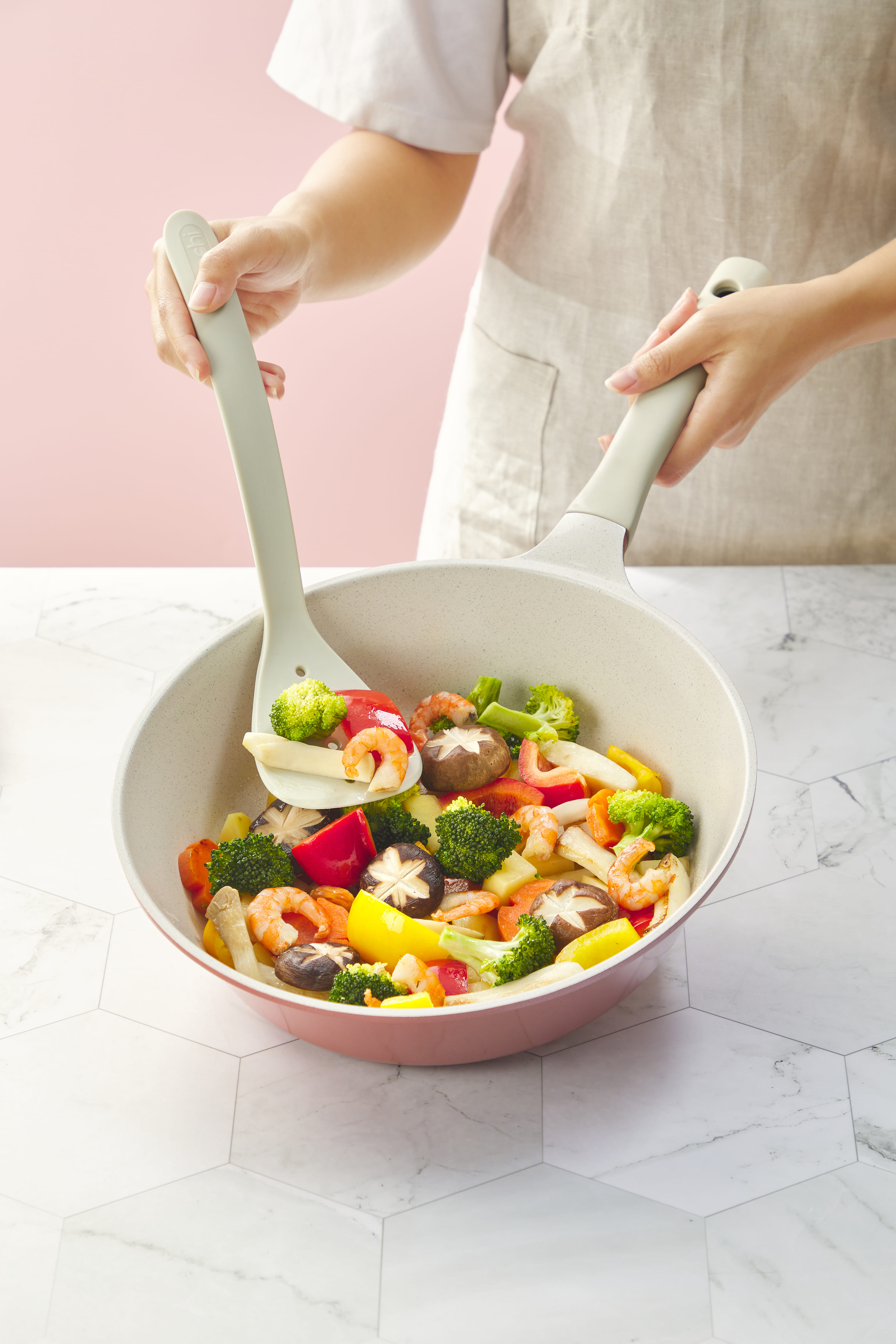 INOCHI OMI GREY MARBLE DEEP FRYPAN 26CM