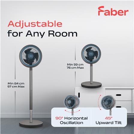 FABER AIR CIRCULATOR STAND FAN FSF SCENTO C5311 8" 60W 3BLADE