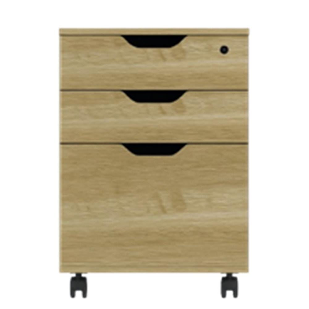 OFFICE PEDESTAL WITH LOCK OAK