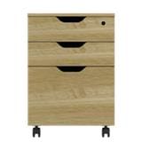 OFFICE PEDESTAL WITH LOCK OAK