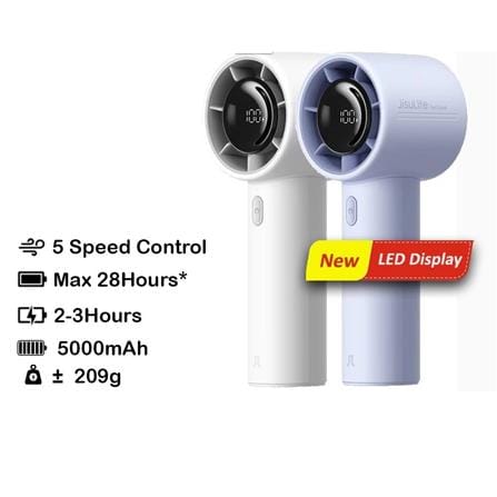 JISULIFE HANDHELD FAN LIFE10S-GREY WITH LED DIGITAL DISPLAY