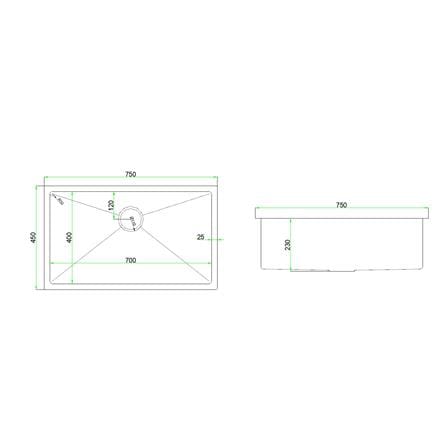 CABANA BUILT-IN NANOMAGMA STAINLESS STEEL SINK PAKCAGE CKS6407 1BOWL SILVER 75CM WITH PULL OUT TAP