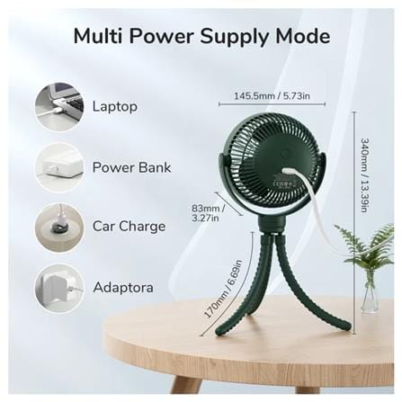 JISULIFE CLIP FAN LIFE1 FA24-GREEN