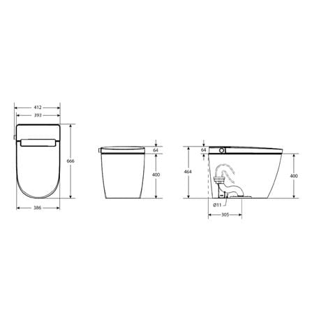 JOHNSON SUISSE RIO SMART TOILET 4.5/3L WBVC950222WW