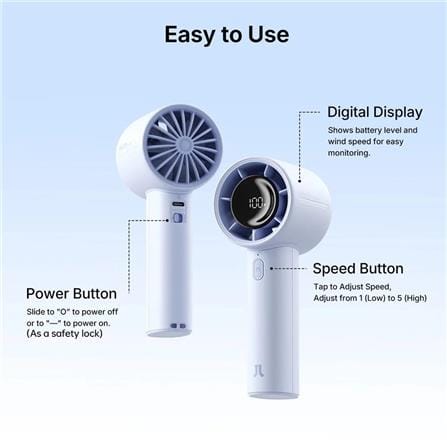 JISULIFE HANDHELD FAN LIFE10S-BLUE WITH LED DIGITAL DISPLAY