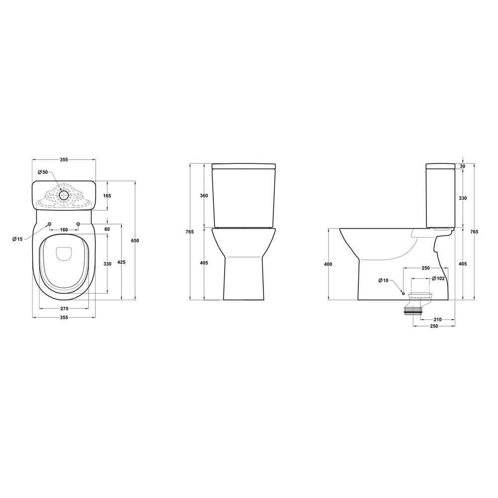 JOHNSON SUISSE SIENA 2P TOILET WBSESN201WW RIMLESS
