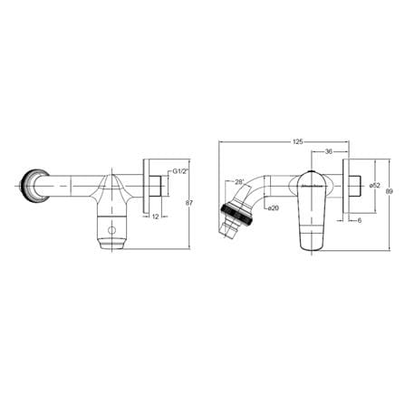 JOHNSON SUISSE LAZIO 1/2" WASHING MACHINE TAP WBFA301700 CHROME