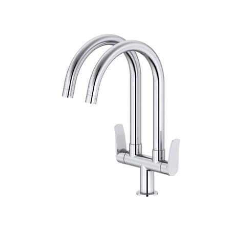 JOHNSON SUISSE LAZIO DECK-MOUNTED DUAL SINK TAP WBFA301705 CHROME
