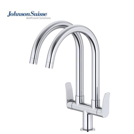 JOHNSON SUISSE LAZIO DECK-MOUNTED DUAL SINK TAP WBFA301705 CHROME