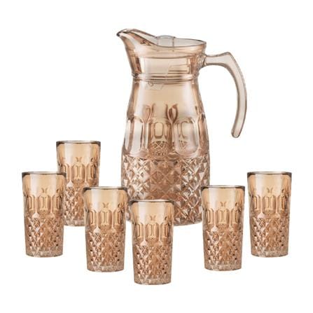 ROYAL 7PCS ION PLATING DRINK SET- AMBER