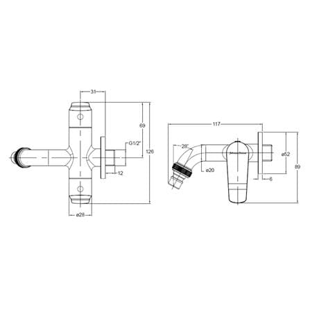 JOHNSON SUISSE LAZIO 1/2" 2-WAY BIB TAP WBFA301701 CHROME