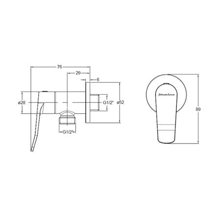 JOHNSON SUISSE LAZIO 1/2" ANGLE VALVE WBFA301702 CHROME