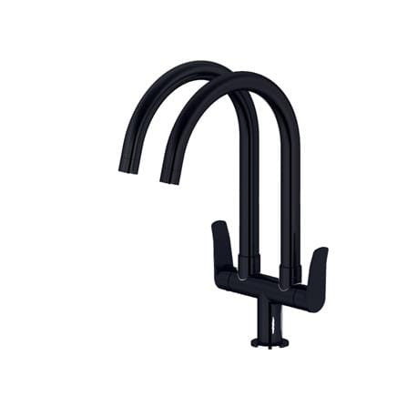 LAZIO DECK-MOUNTED DUAL SINK TAP WBFA301705 BLACK