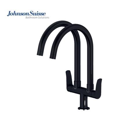 LAZIO DECK-MOUNTED DUAL SINK TAP WBFA301705 BLACK