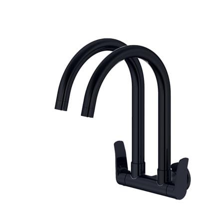 JOHNSON SUISSE LAZIO WALL-MOUNTED DUAL SINK TAP WBFA301706 BLACK