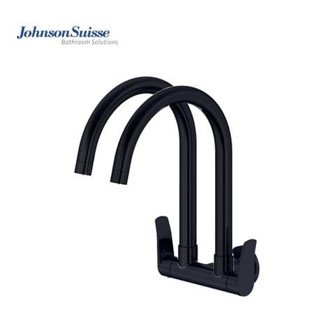JOHNSON SUISSE LAZIO WALL-MOUNTED DUAL SINK TAP WBFA301706 BLACK