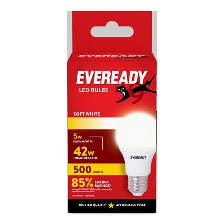 EVEREADY LED LIGHT BULB A60 5W E27 SOFT WHITE
