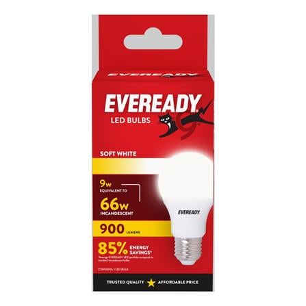 EVEREADY LED LIGHT BULB A60 9W E27 SOFT WHITE