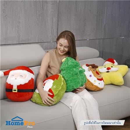 HOME LIVING STYLE CUSHION CHRISTMAS SANTA 30CM RED