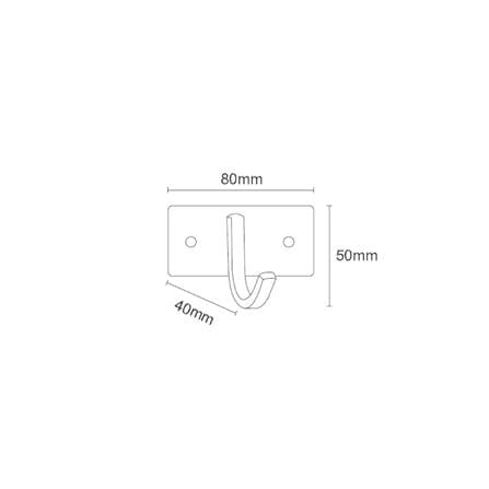 ROCCONI SINGLE ROBE HOOK RCN G1B 8CM MATT BLACK