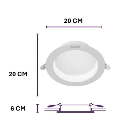 PHILIPS DOWNLIGHT MESON COMFORT RECESSED ROUND 200 24W 40K 8" COOL WHITE